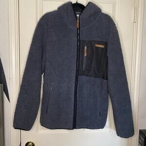 Mountain Gear Fleece Jacket Black Zip Up Hood - L